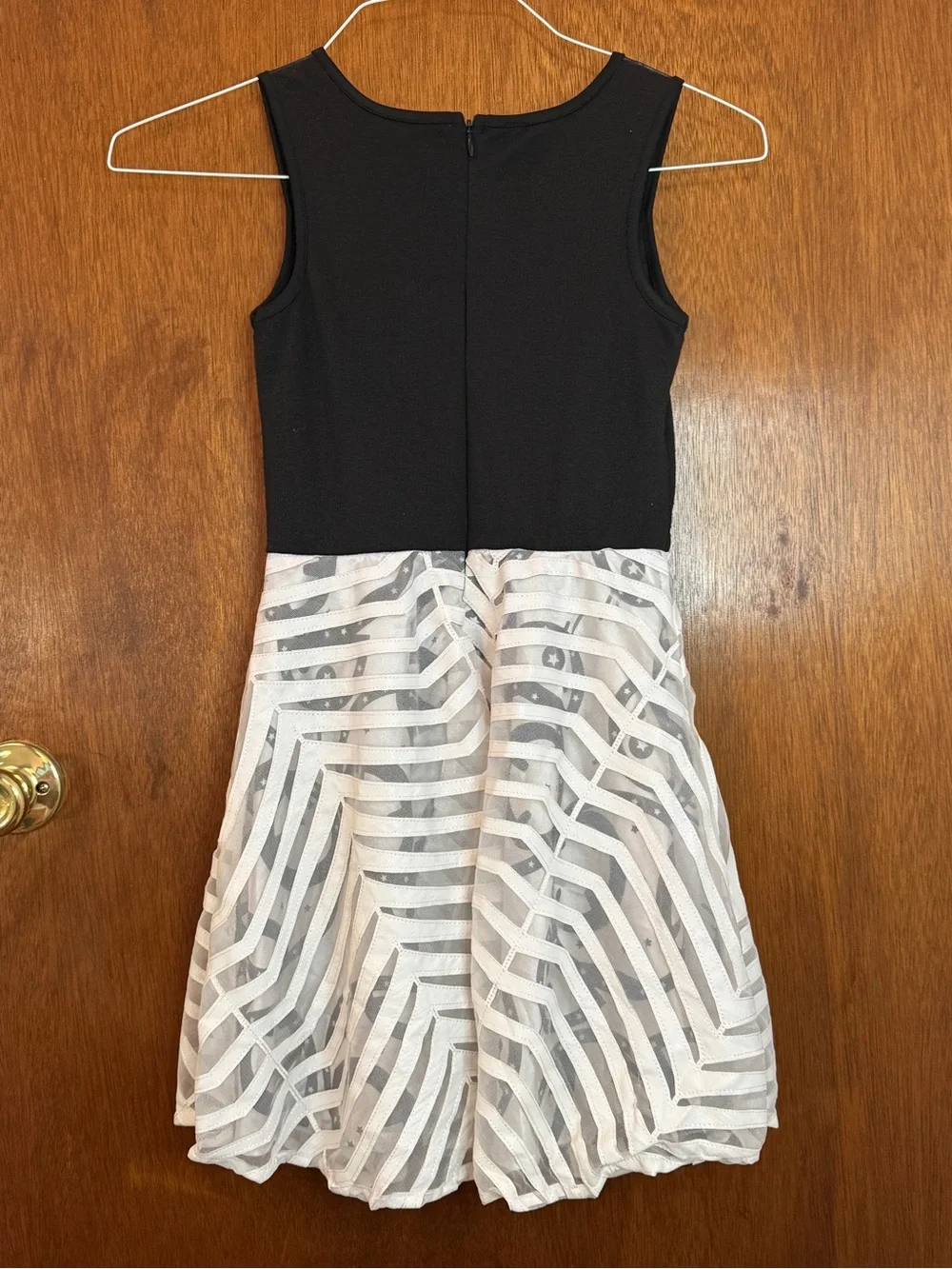 Mad Engine Star Wars Girls BB-8 Chevron Mesh Dress Black White 10/12 M Disney